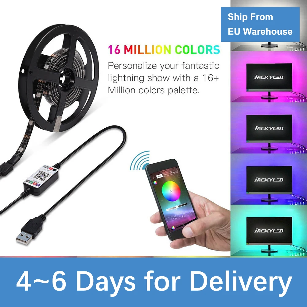 2m RGB Светодиодные ленты светильник ТВ Подсветка многоцветный светодиодный