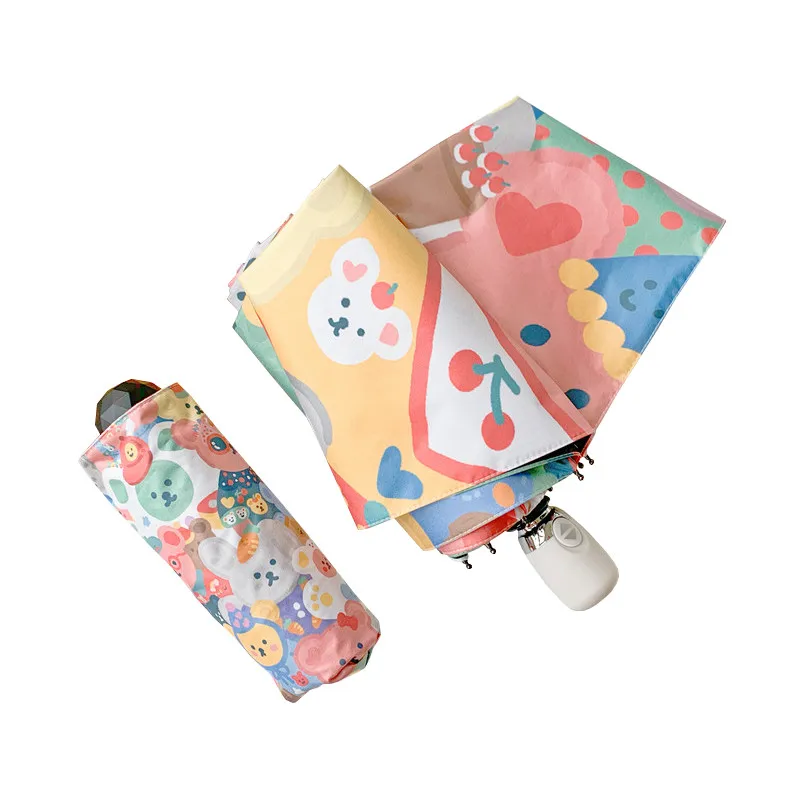 

Clear Outdoor Umbrella Windproof Rain Mini Strong Cute Automatic Umbrella Folding Protection 5-folded Semsiye Umbrellas BH50UM
