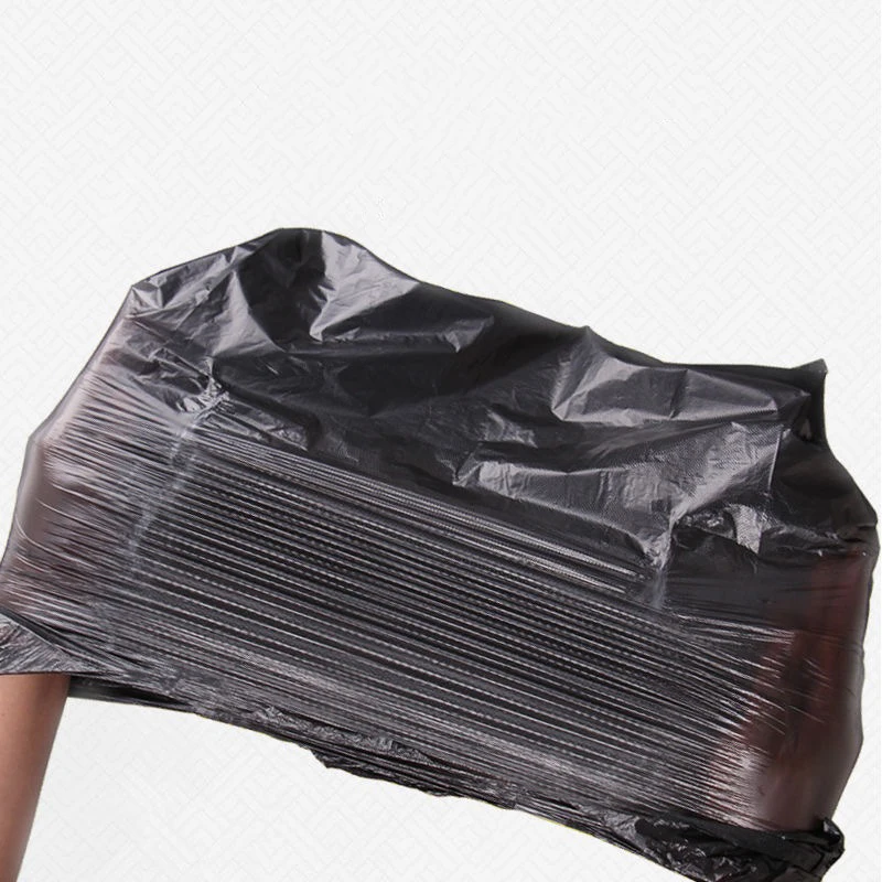 

Black Disposable Garbage Bag Plastic Sturdy T Shirt Bags Thickened Grocery Bags Durable 50Pcs AA