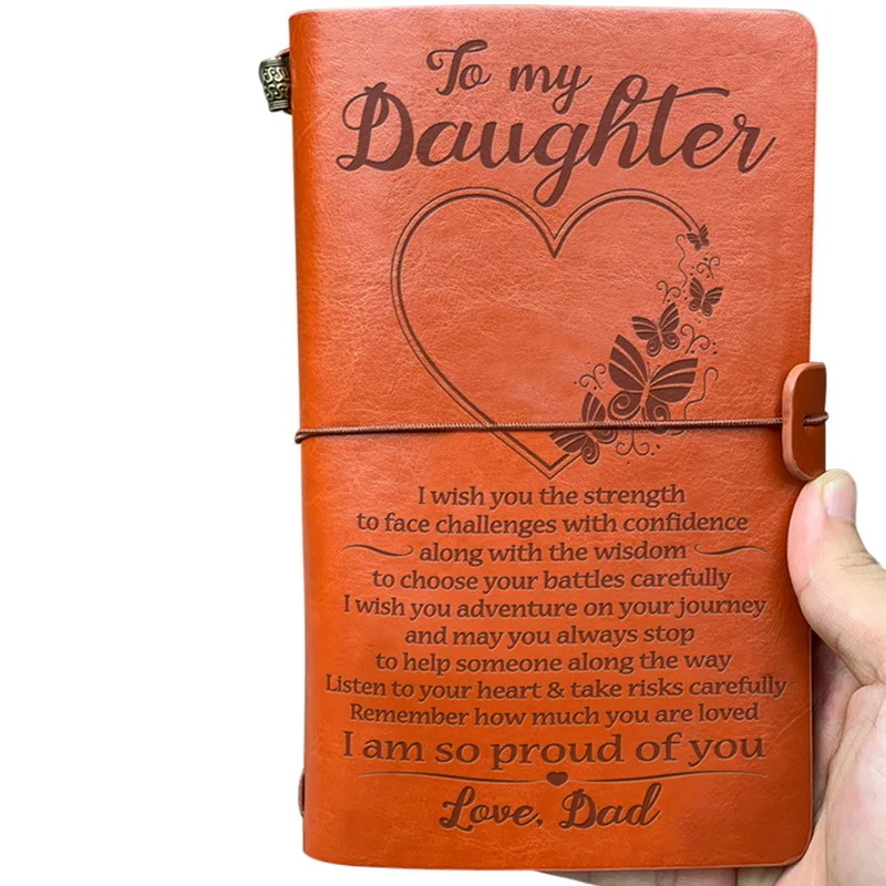 

Engraved Leather Journal Custom Branding Personalized Gifts For Women Daughter Girlfriend BJ001 A6 Notebook Diary Dropshipping