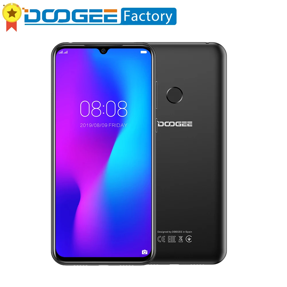 Мобильный телефон DOOGEE N20 16MP с тройной задней камерой 6,3 дюймов FHD+ дисплей 4 Гб 64 Гб MT6763 Восьмиядерный 4350 мАч мобильный телефон LTE