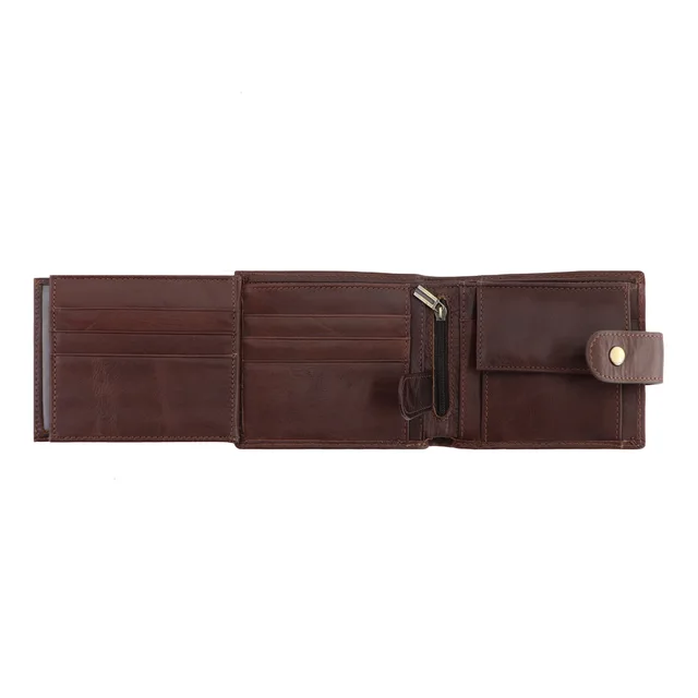Multifunctional 3 Fold Men's Wallet RFID Anti Theft Vintage Genuine Leather Wallet Business Card Holder Money Bag Purse Man 4