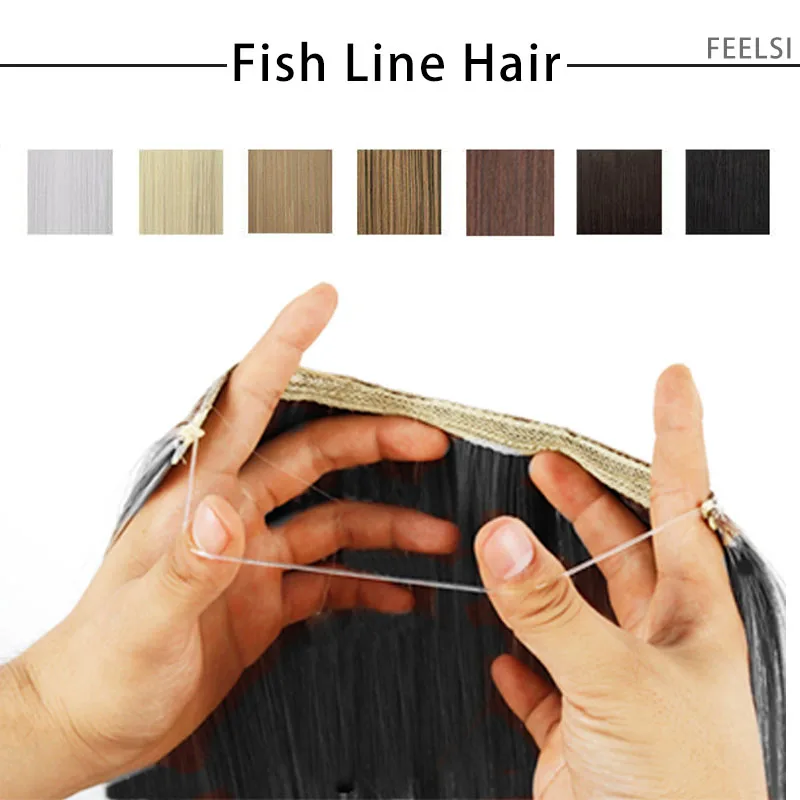 24 &quotженские невидимая проволока для наращивания волос без зажимов Длинные