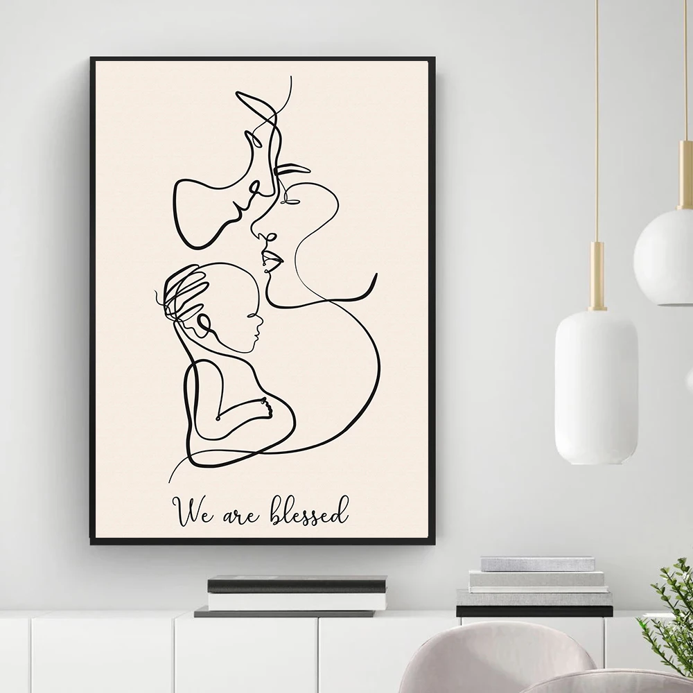 Абстрактный плакат и печать Φ новый подарок для родителей детей семейный портрет