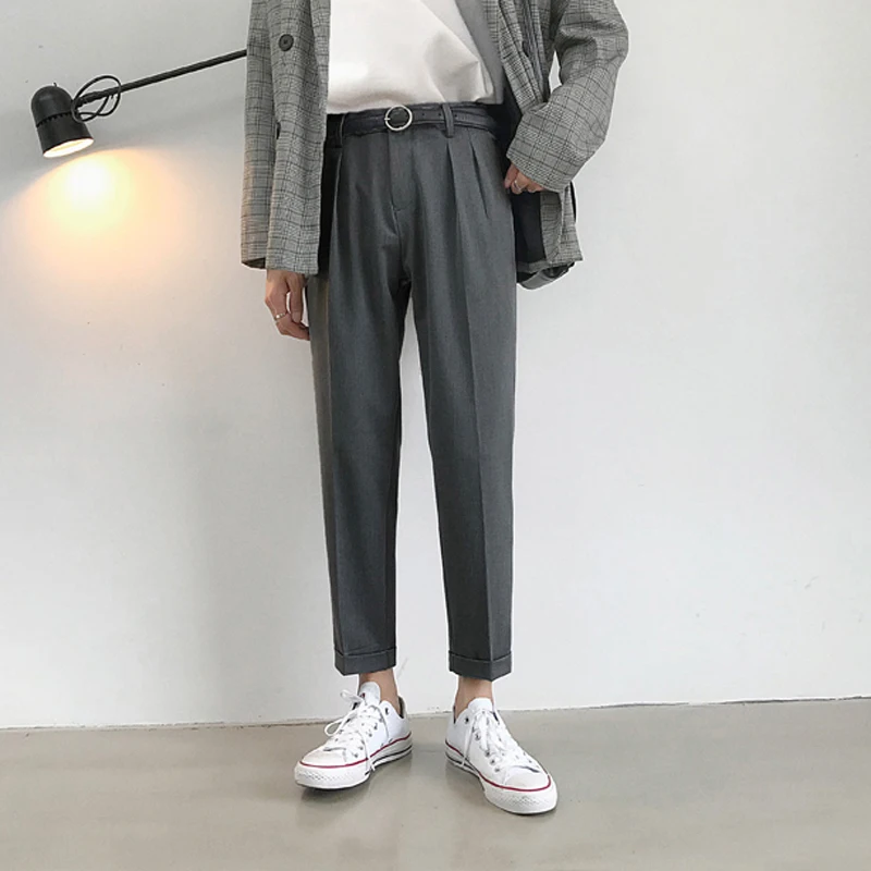 Мужские костюмные брюки 2019 в Корейском стиле мужские Модные трендовые шаровары