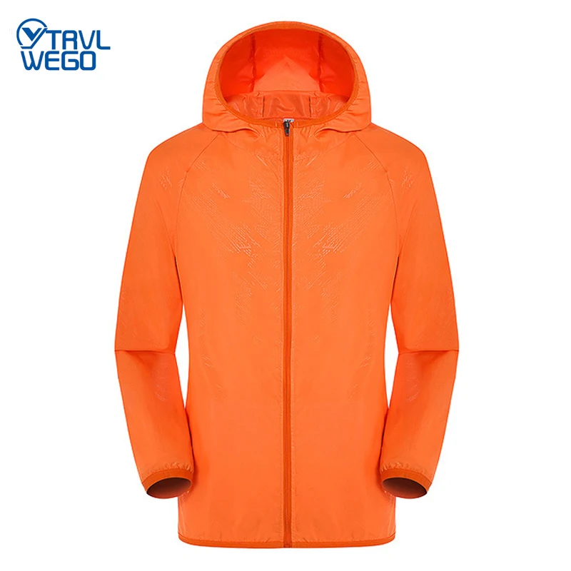 

TRVLWEGO Outdoor Running Camping Hik Bike Sport Jacket Sun-Protect Ultralight Waterproof Windbreaker Rain Women Men Colour Coat