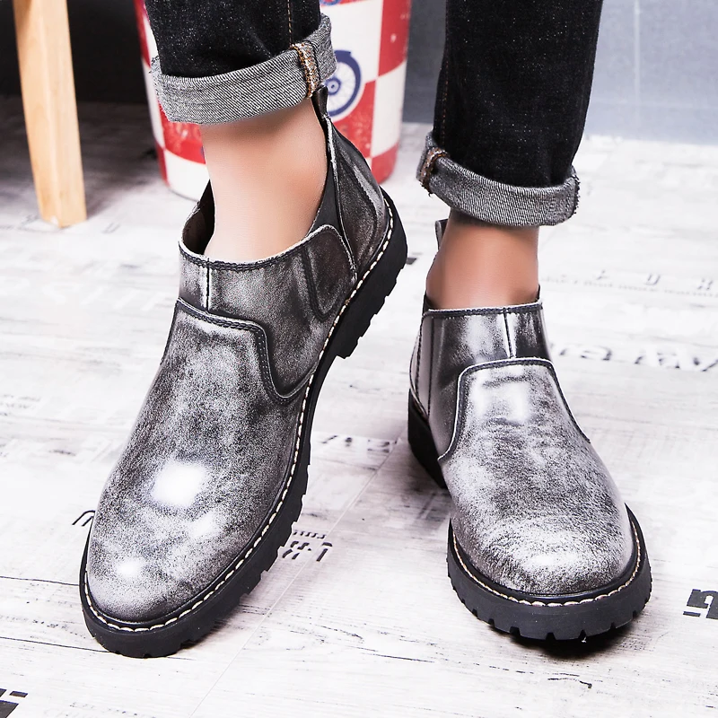 Мужские ботинки модные теплые зимние уличные мужские повседневные брендовые с