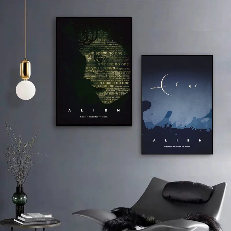 Чужой вдохновил типографии киноплакат Печать на холсте настенные картины для