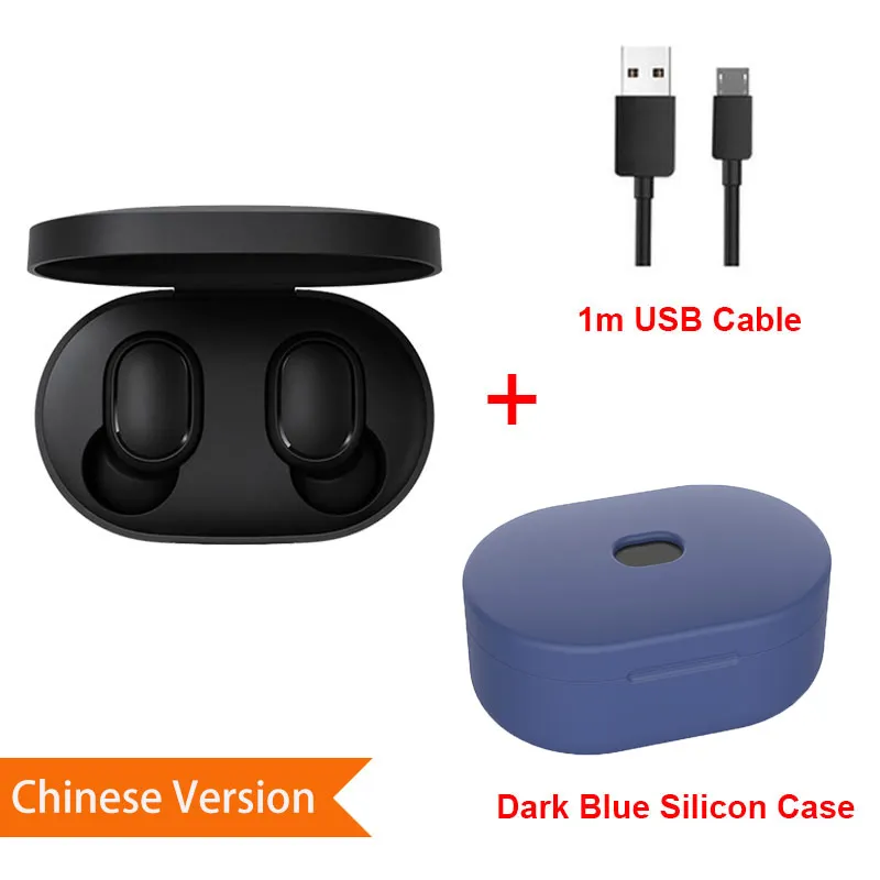 Xiaomi Redmi Airdots TWS Bluetooth наушники стерео бас Bluetooth Airdots 5,0 Eeadphones с микрофоном Handsfree наушники AI управление - Цвет: CN SiCase DarkBlue C