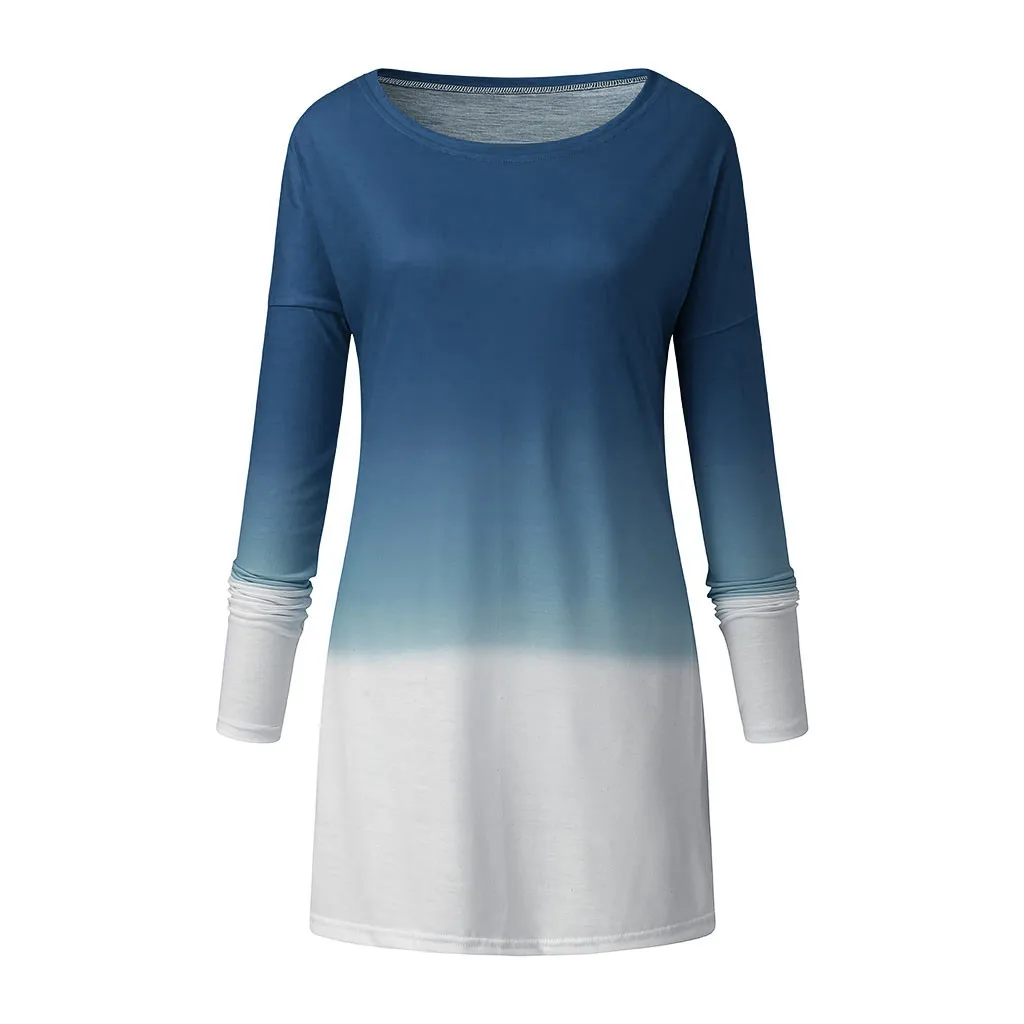 Футболка женская классическая футболка с длинным рукавом Однотонная черная