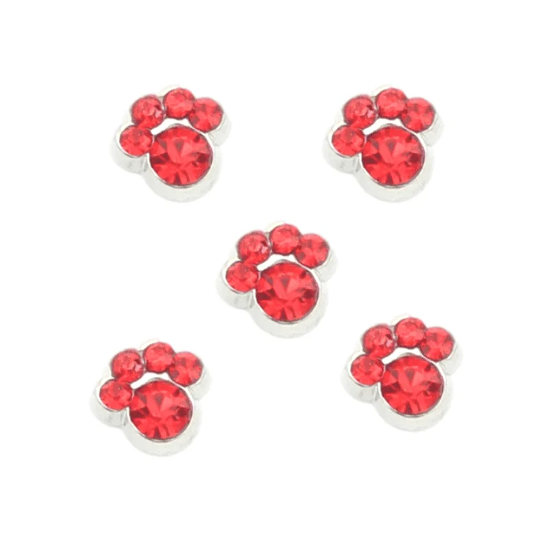 20PCS Birthstone Dog Paw Floating Charm Cute Mini Glass Memory Locket Charms Crystal For DIY Jewelry | Украшения и аксессуары