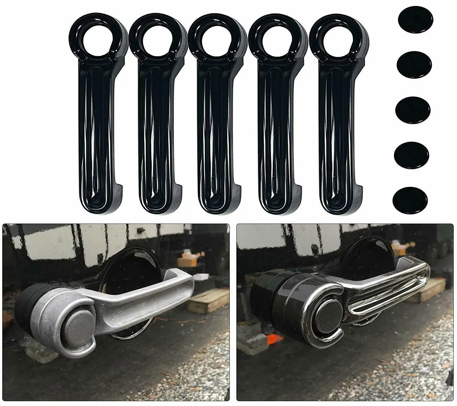 

Exterior Door Handle & Tailgate Cover Trim for for Jeep Wrangler JK 07-17 Black 4Dr