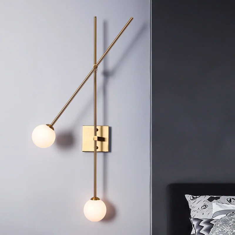 

Nordic wall lamp post modern swing arm lamp lamp glass copper lamp global big wall lamp sconce for foyer bedroom ball wall lamp