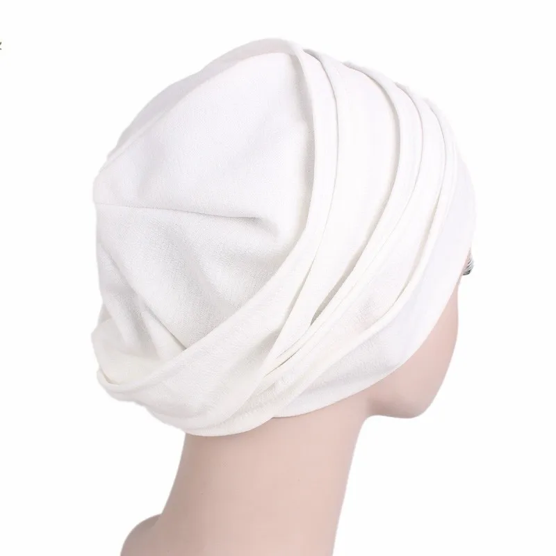 Женская хлопковая дышащая шляпа Новая женская hijabs эластичная чалма Ткань Голова Кепка шапка для девушек аксессуары для волос мусульманский шарф шапка