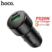 hoco pd20w car charger quick charge qc3 0 fast charging for iphone 12 portable dual port usb type c car charge for xiaomi mi 11