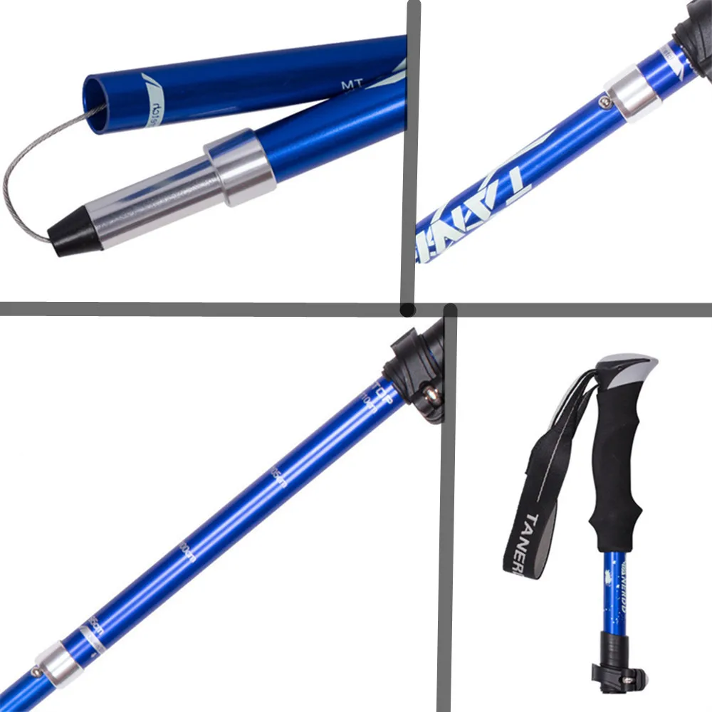 4 секционные противоударные скандинавские трости телескопические Трекинговые