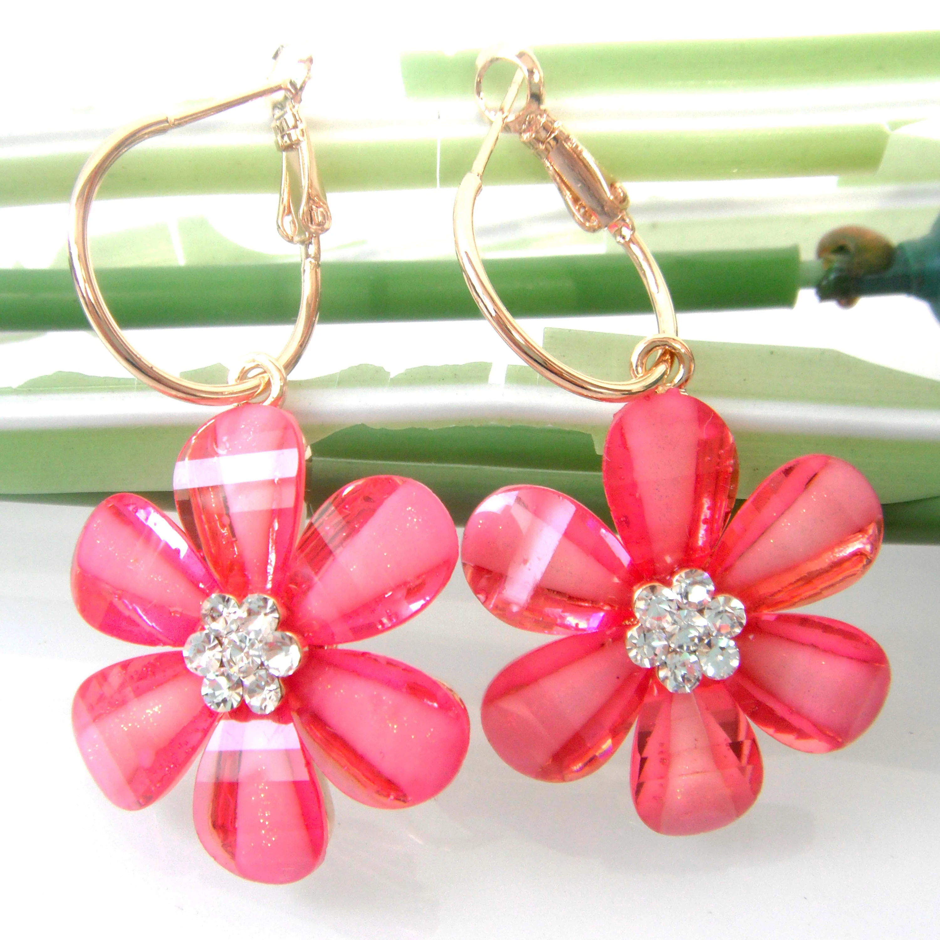 Navachi цветок прозрачный ацетат хрусталь стразы Подвеска Серьги кольца Бесплатная