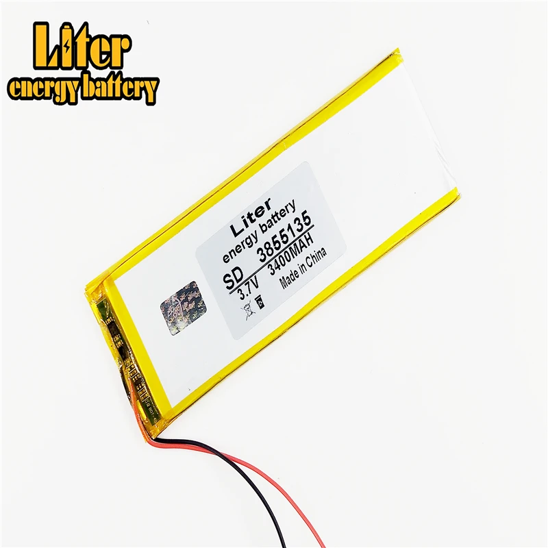 3 7 V 3400mAH 3855135 PLIB Полимерный литий ионный/литий ионный аккумулятор для GPS mp3 mp4 mp5 dvd