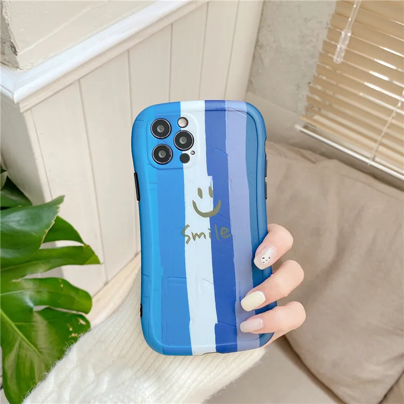 

Thin Waist Smile Rainbow Silicone Soft Phone Case For iPhone 7 8 Plus 2020 SE X XR XS Max 11 11Pro Max 12 Pro Max Pro Mini Case