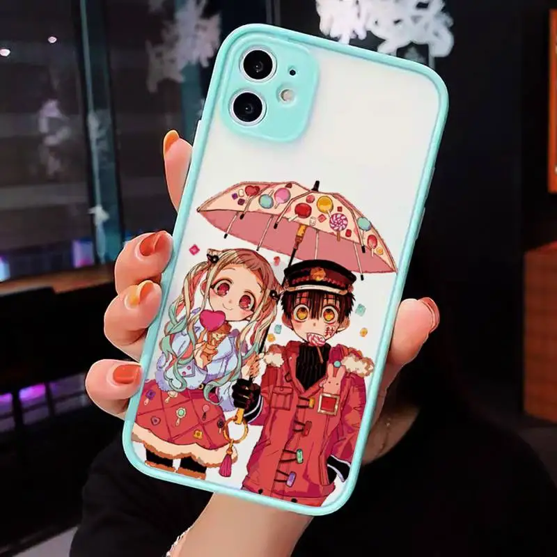 

Jibaku Shounen Hanako kun Phone Case For iPhone 12 11 Mini Pro XR XS Max 7 8 Plus X Matte transparent blue Back Cover