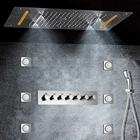 Термостатический душевые Системы с рифленой подошвой в клапан большой поток светодиоды для потолка в душе массаж головы струй класса люкс тропический душ