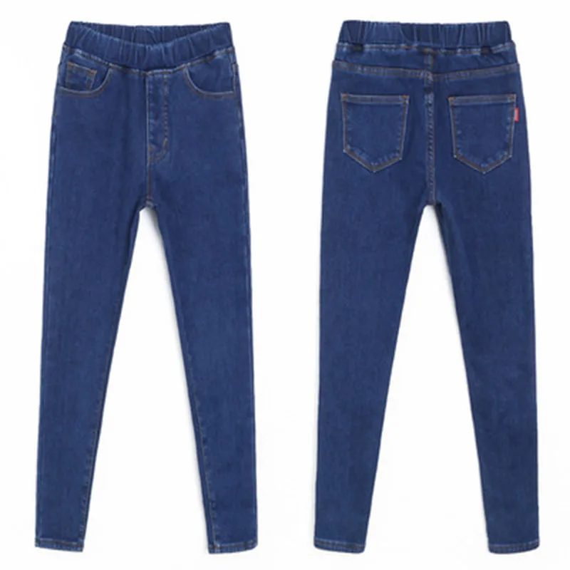 Зимние плотные бархатные женские узкие джинсы с высокой талией флисовые теплые