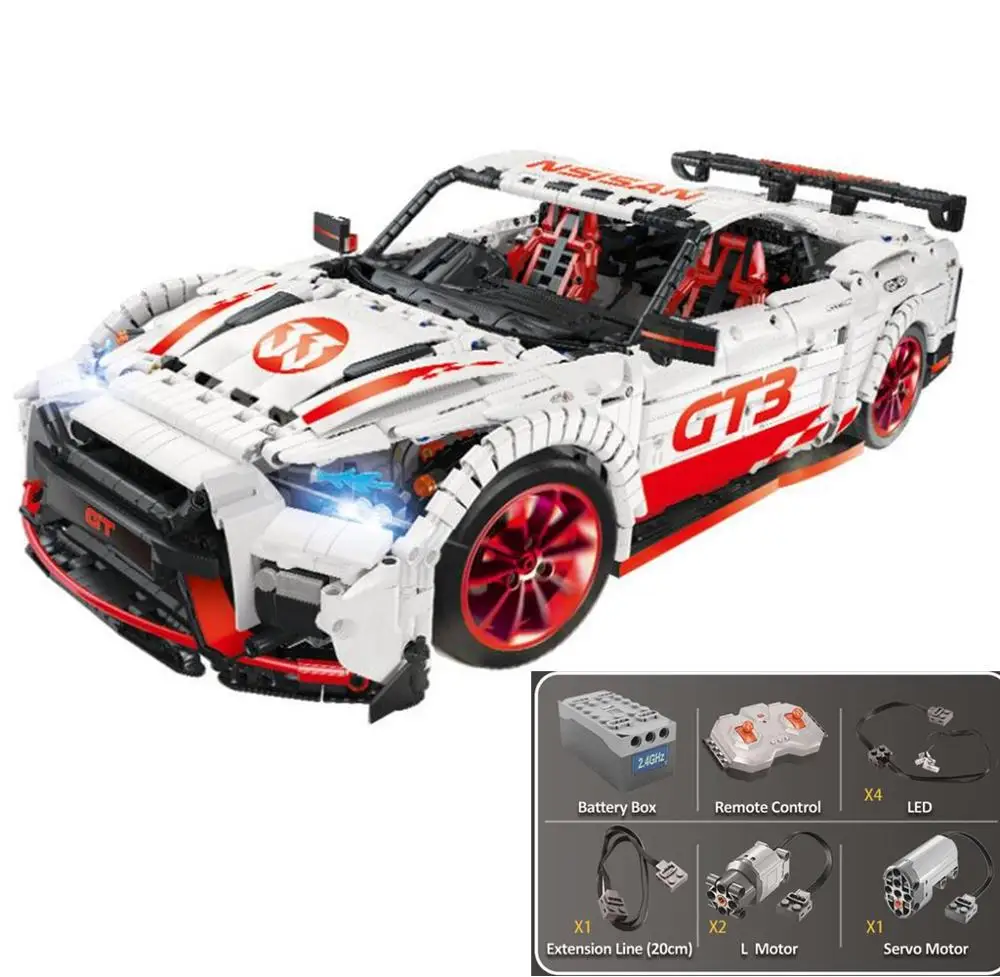 23010 With motor Новинка 23010 техника серии GT-R модель гоночной машины Строительные блоки Набор классические MOC-25326 игрушки для детей - Цвет: 23010 With motor