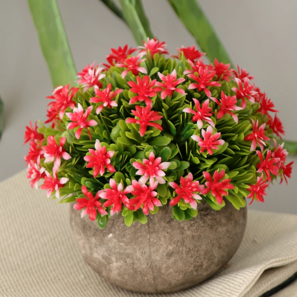 Hot Sales Artificial Shrubs Faux Plastic Fake Gypsophila Potted Flowers Indoor Outside Home Garden Office Wedding Decor | Дом и сад