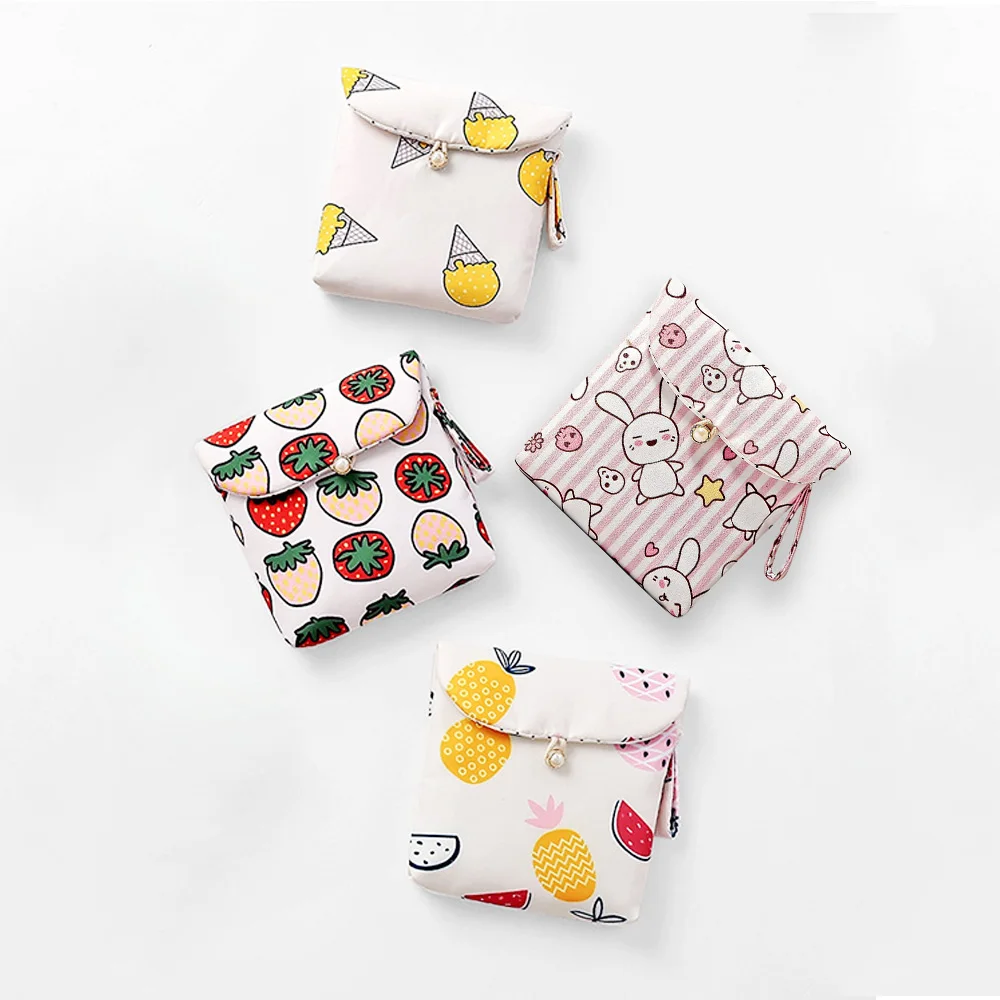 Милый мультяшный гигиенический мешок сумка для ключей хлопковая ткань хранения