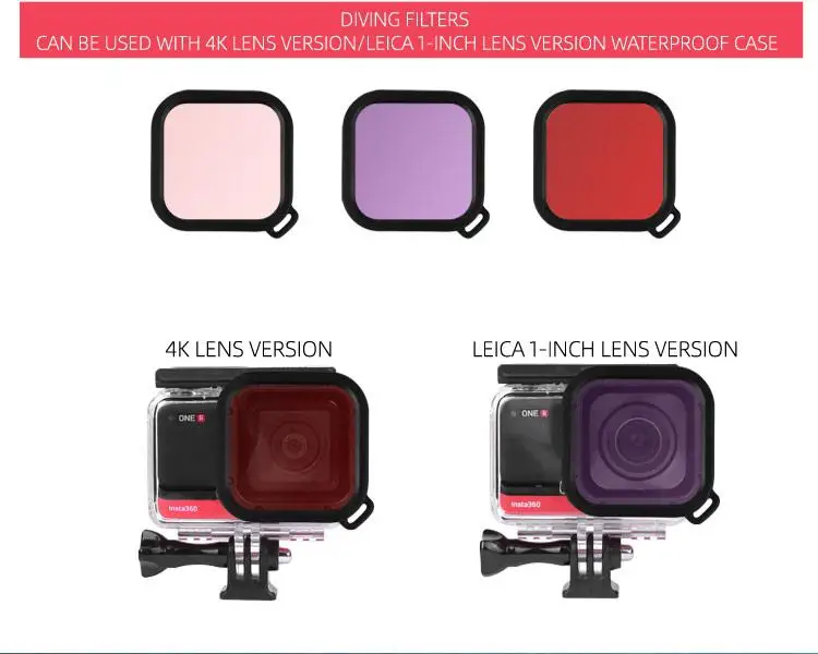 BEESCLOVER Водонепроницаемый корпуса Линзы Фильтры для Insta 360 один R подводного