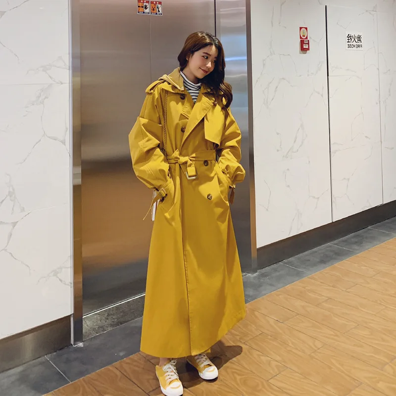 Женская куртка с отложным воротником длинная свободная большого размера 2019 |