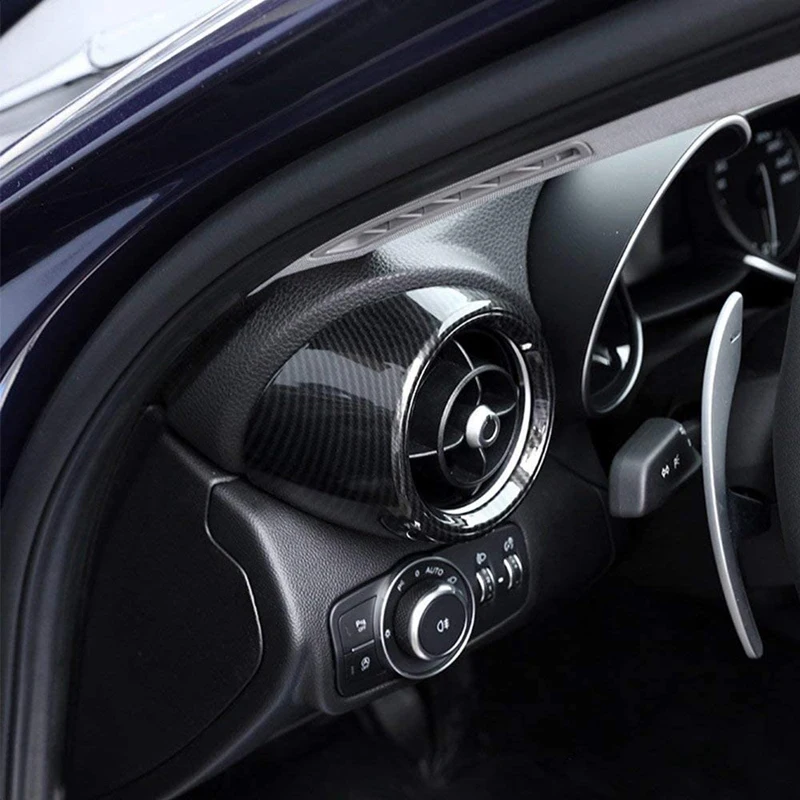 

Car Side Air Conditioning Vent Outlet Cover Trim 2Pcs for Alfa Romeo Giulia 2016-2018 Auto Accessories (Carbon Fiber)