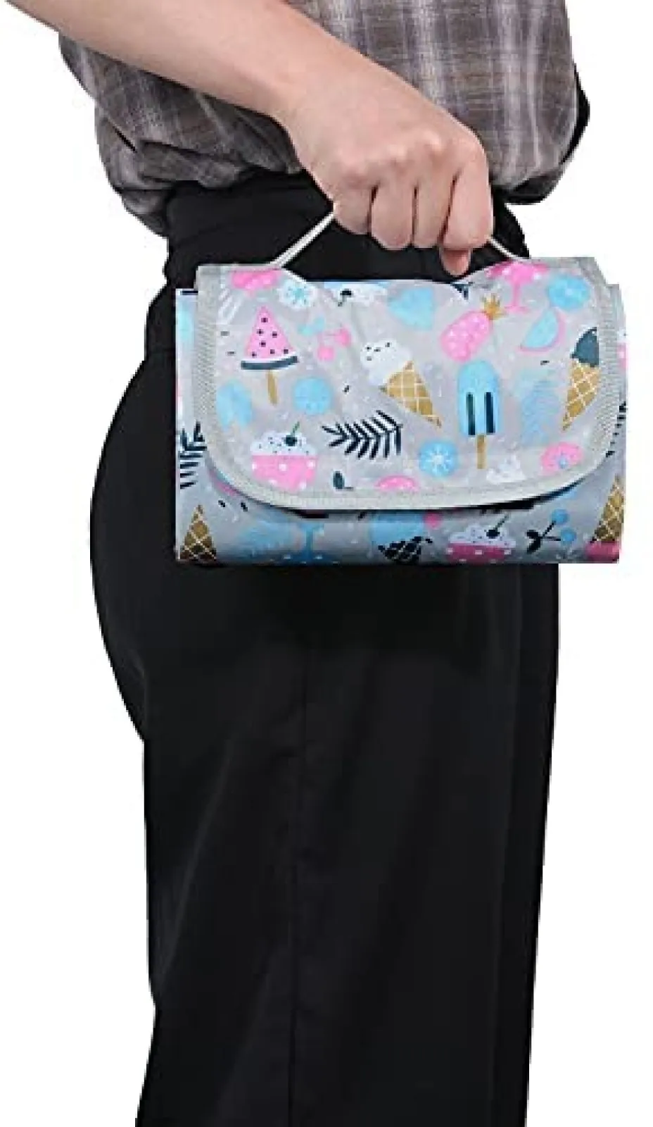 

2021 Extra Large Outdoor Picnic Blanket Patterned Waterproof Sandproof Camping Portable Handy Mat Colorful Foldable Be