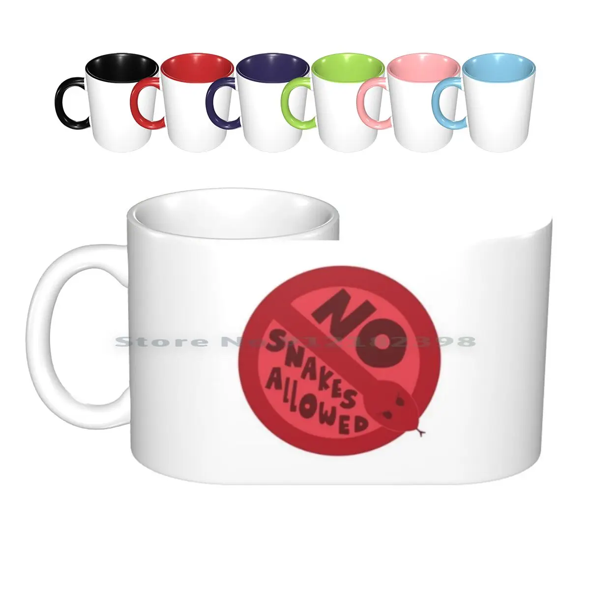 

No Snakes Allowed! Ceramic Mugs Coffee Cups Milk Tea Mug Meme Memes No Snakes Allowed Creative Trending Vintage Gift Bottle Cup