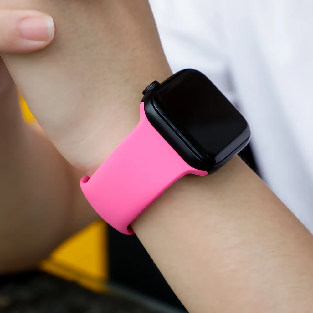 Silicone Strap For Apple Watch band 40mm 44mm 38mm 42mm Rubber belt smartwatch wristband bracelet iWatch serie 3 se 4 5 6