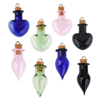 5pcs cork stopper colorful mini small empty glass bottle glass jars decorative wish glass wedding holiday mini containers
