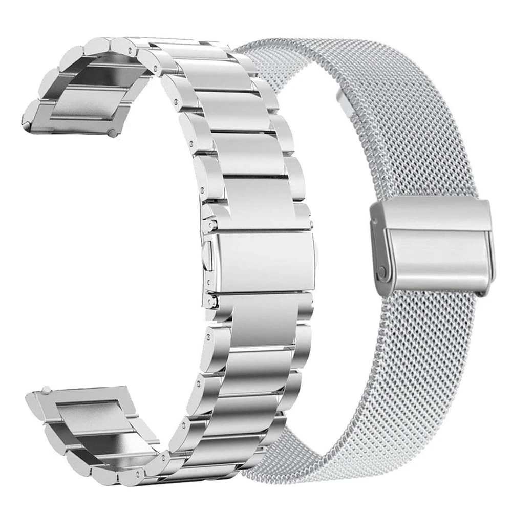 

Strap Sets For Samsung Galaxy Watch 3 Band 22MM 20MM Solid Stainless Steel Bracelet For Galaxy Watch 41MM 45MM Mesh Loop Straps