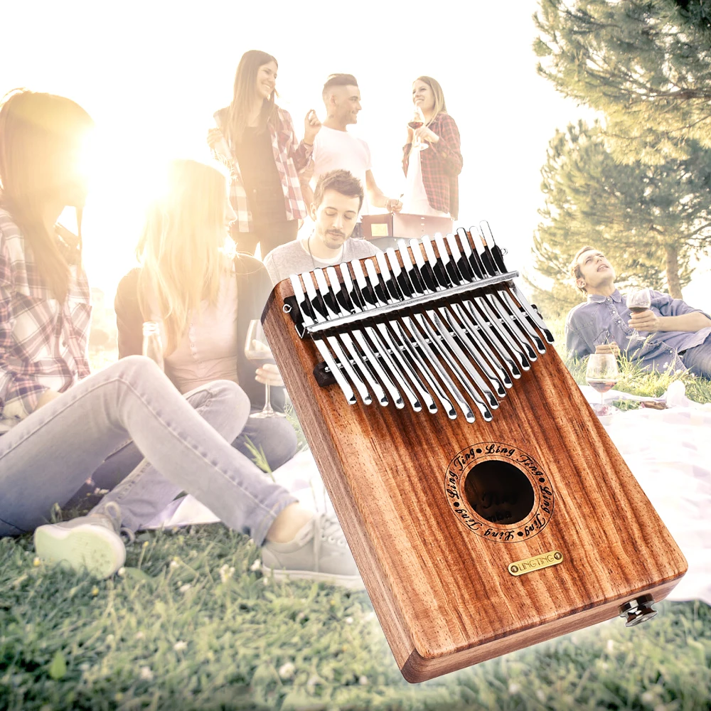 LINGTING K17YEQ 17 клавишное портативное пианино для большого пальца Kalimba Mbira сандаловое