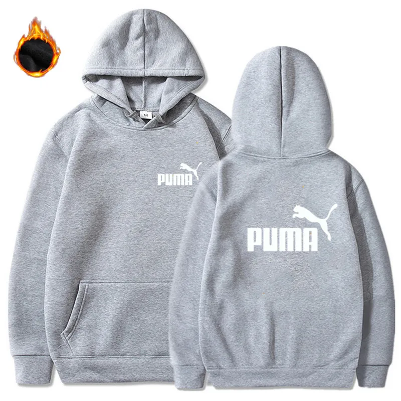 

PUMA Men's women's casual cotton plus size fashion hooded sweatshirt jacket winter and spring men's white street undershirt men
