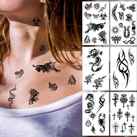waterproof temporary tattoo sticker lady ghost demon shoulder chest neck tatto fake tatoo woman man child small flash tattoos