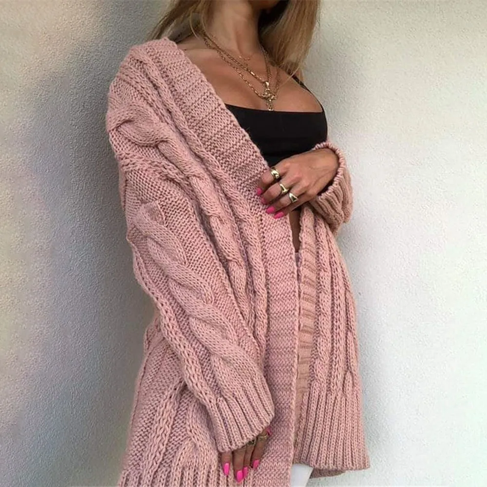

Women Korean Casual Long Sweater Cardigan Soft Comfortable Solid Free Size Loose Long Sleeve Female Bat Sleeve Knitted