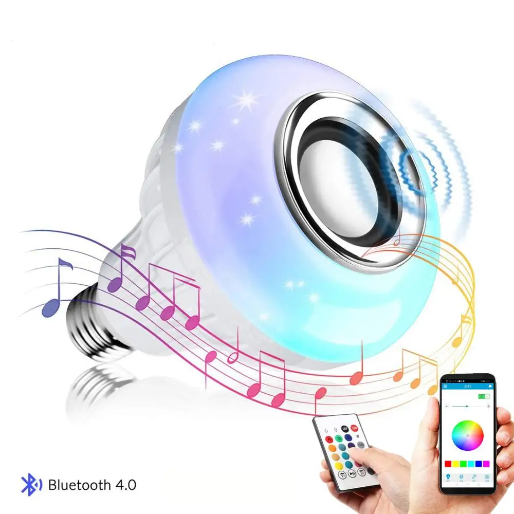 Светодиодный светильник музыкальной лампы с bluetooth динамиком цоколем E27 RGB