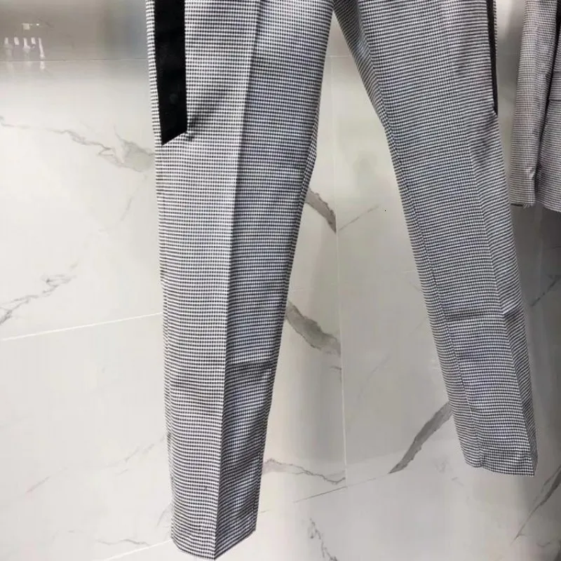 Европейский бренд мужской Клетчатый деловой повседневный костюм набор