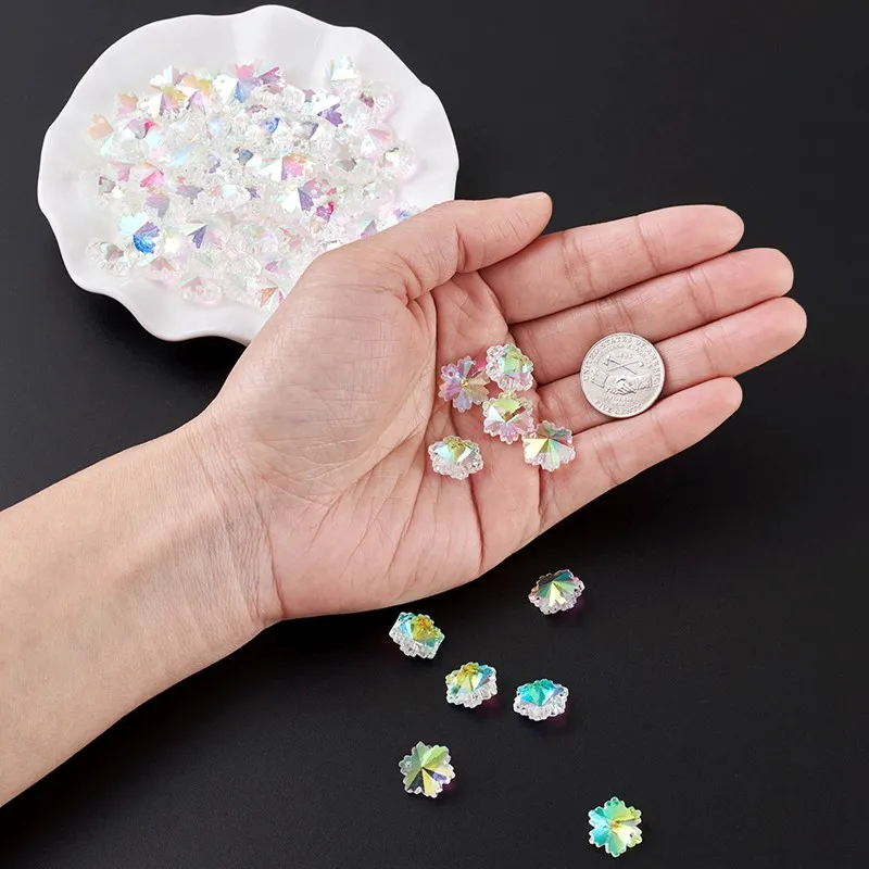 Стеклянные Подвески талисманы 200 шт. ограненные Рождественские звезды сердце