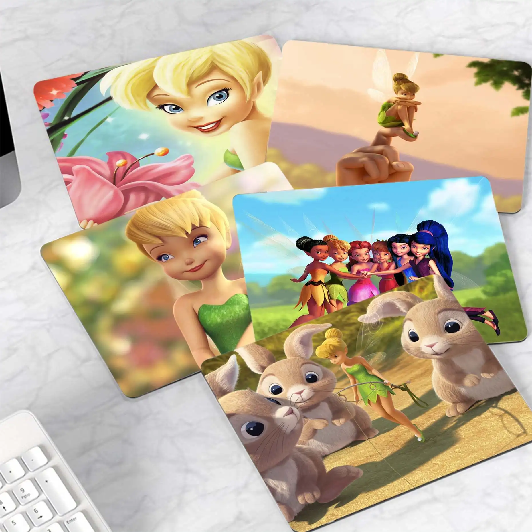 

Disney Tinker Bell Flower Elves Faery Fairy Elf Princess small Mouse pad PC Computer mat Rubber PC Computer Gaming mouse pad