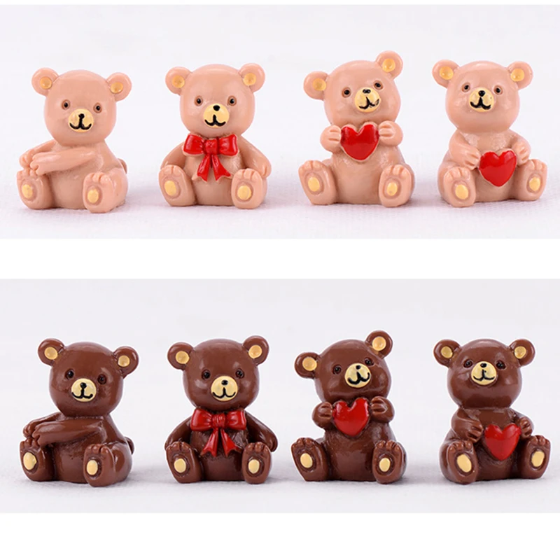 40 шт./компл. украшения в виде мишки тедди миниатюрные сказочные животные садовая