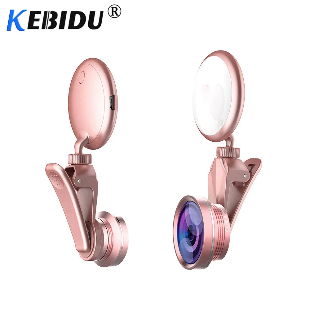Kebidu Универсальный селфи кольцо свет HD рыбий глаз Широкоугольный макро объектив