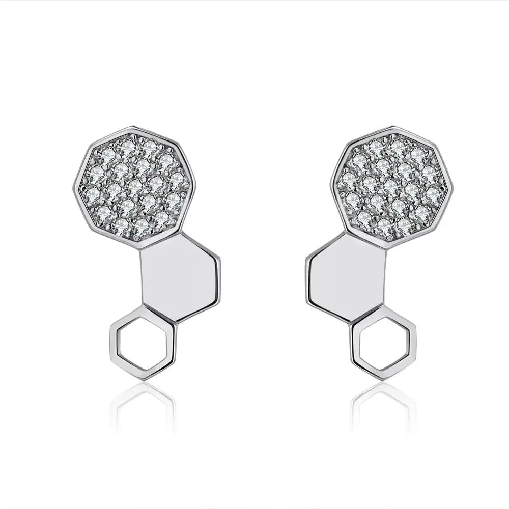ORSA JEWELS Аутентичные 925 серебряные браслеты для женщин с узором в виде сот, брендовые серебряные женские ювелирные изделия для вечеринки SB32 - Цвет камня: SE92