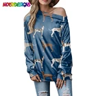 Футболка женская на одно плечо, с принтом Борзых, размера плюс