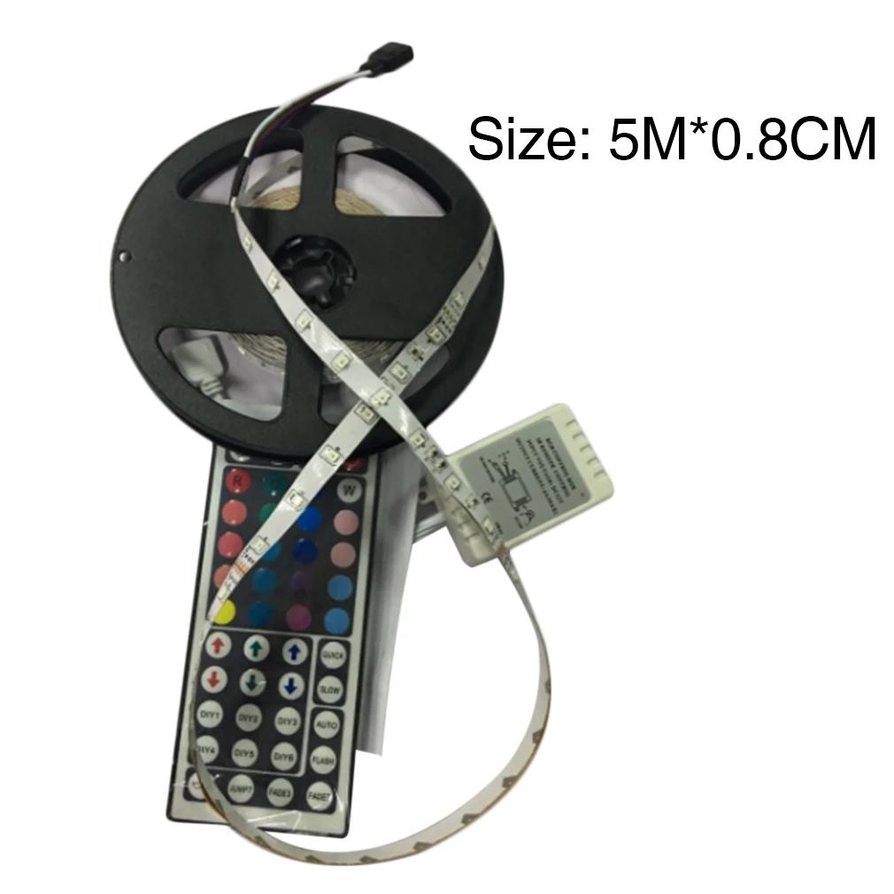 

5M DC 12V Flexible 3528 RGB Non Waterproof LED Light Strip + Remote Control Home Garden Christmas Decoration Lights